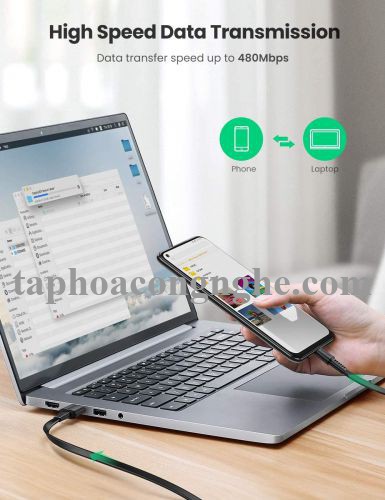 Ugreen 10971 0.5M màu đen usb type c 2.0 cáp sạc và truyền dữ liệu từ máy tính ra điện thoại US332 30010971